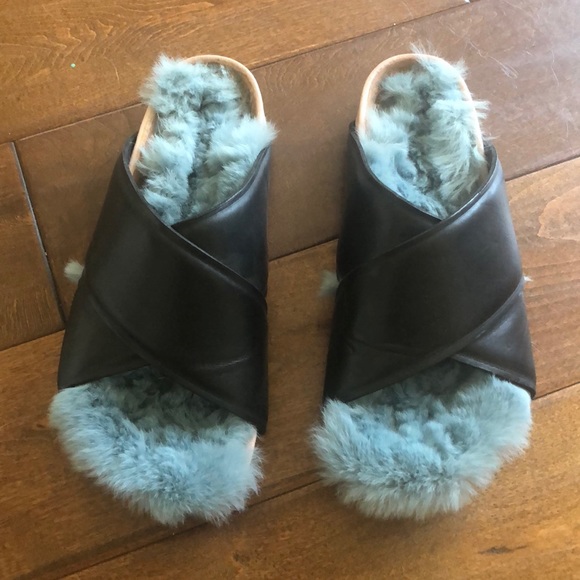 celine fur sandals